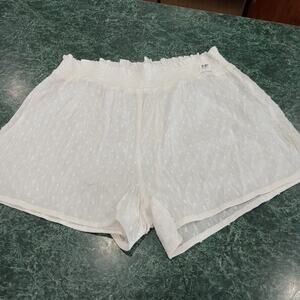 Old Navy XL Swiss Dot Textured Sheer Smocked Beach Swim Cover Up Shorts Boho